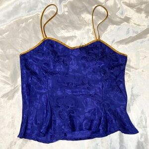 Vintage Victorias Secret gold label Womens blue and gold camisole top size small